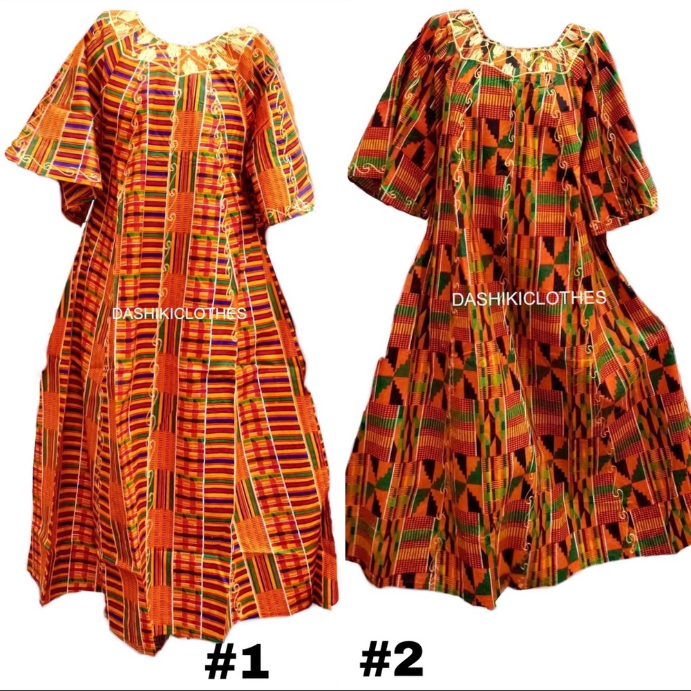 Umbrella Dress 100% Cotton African Kente Dress Free Size & Plus Size